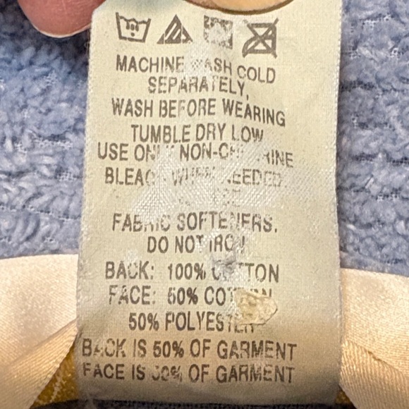 Vintage Stan Herman Blue Textured Long Sleeve 100% Cotton Robe Size Large - Picture 7 of 12